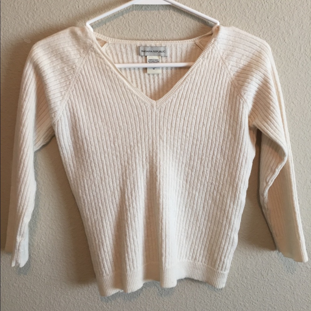 Ribbed banana republic half sleeve top